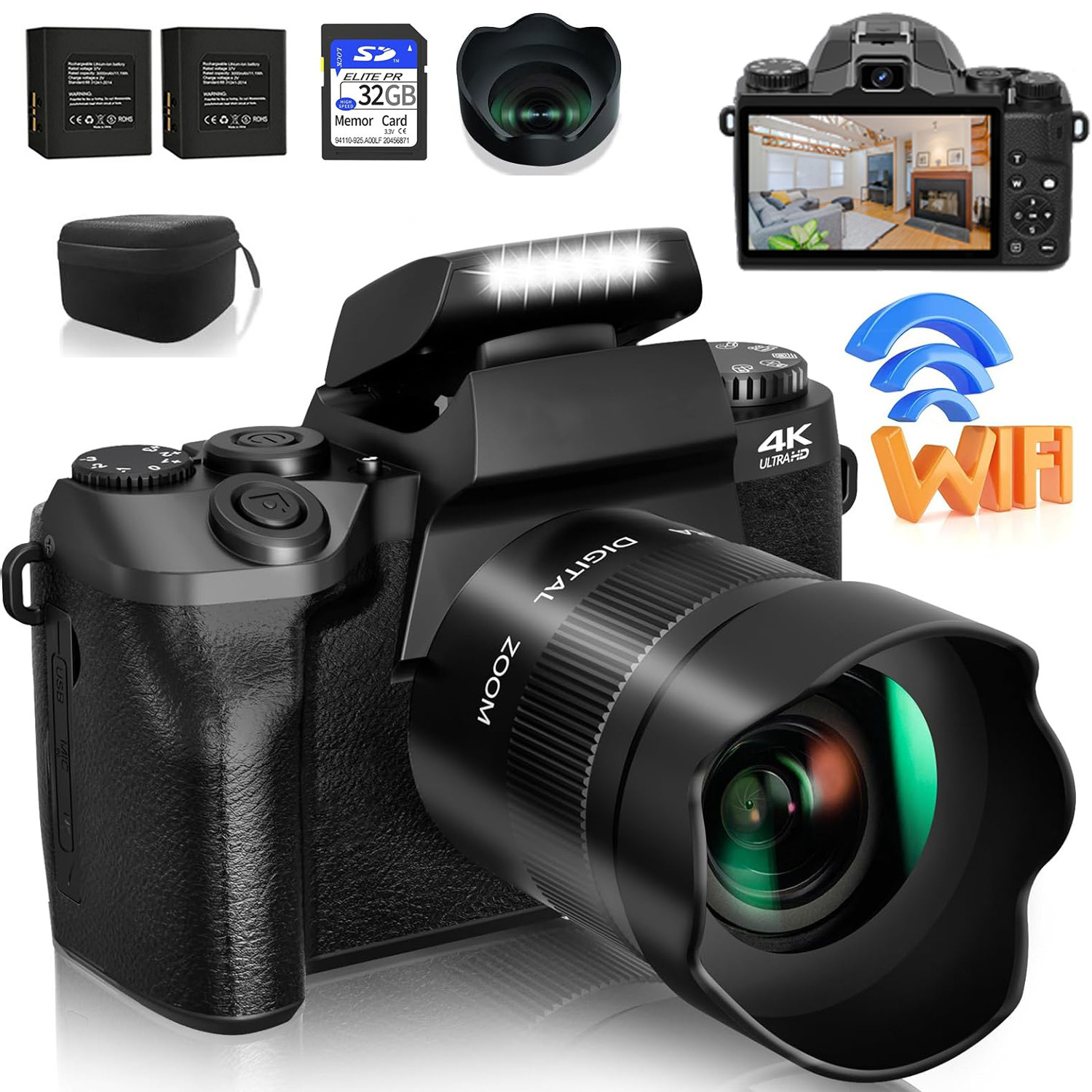 Photography Ratio - كاميرا رقمية 64 ميجابكسل SLR DSLR