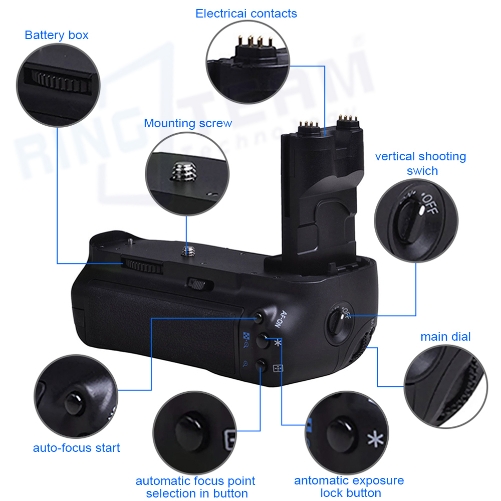 عمودي قبضة بطارية BG-E7 لكانون - مراجعة Camera Battery Grip وسعره